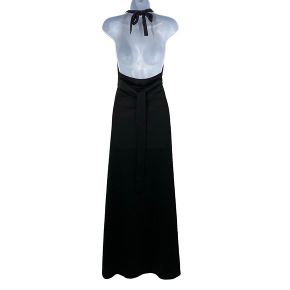 HALTER EVENING DRESS BLACK WOMENS SIZE 12 - Picture 4 of 6